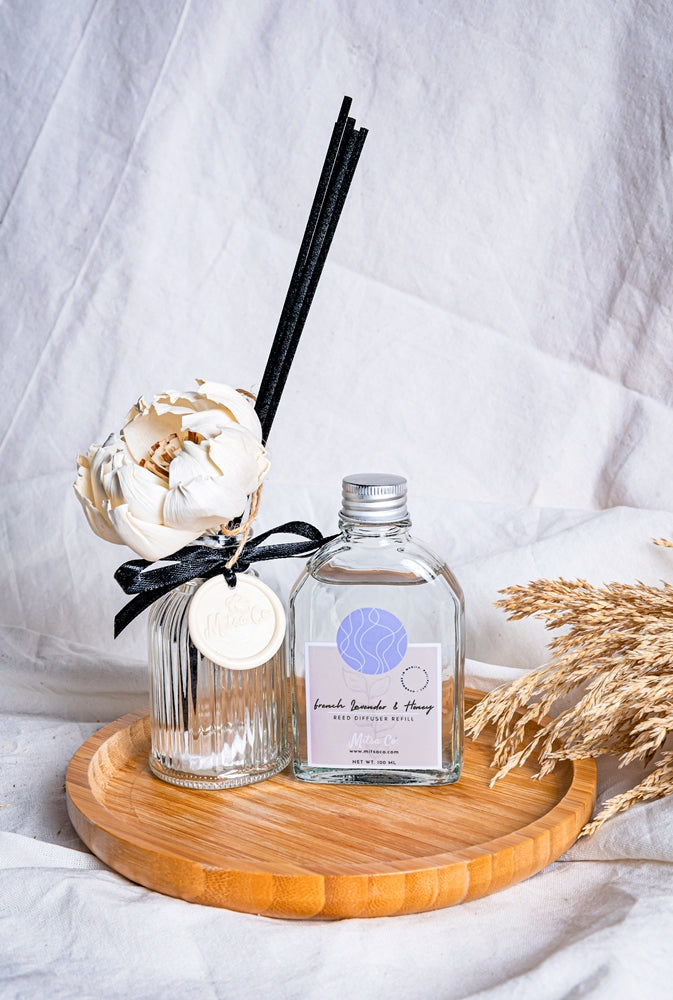 French Lavender & Honey Floral Reed Diffuser Set